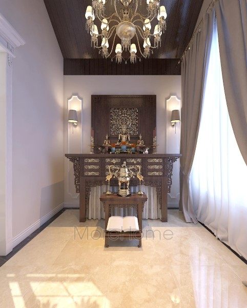 Thiết kế nội thất phòng thờ biệt thự EuroLand